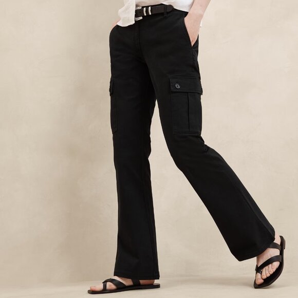 NWT Banana Republic Factory Pants Women's Size 14 Black Authentic Chino Bootcut - Picture 1 of 16